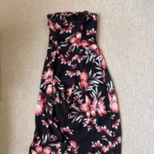 Strapless Floral Dress